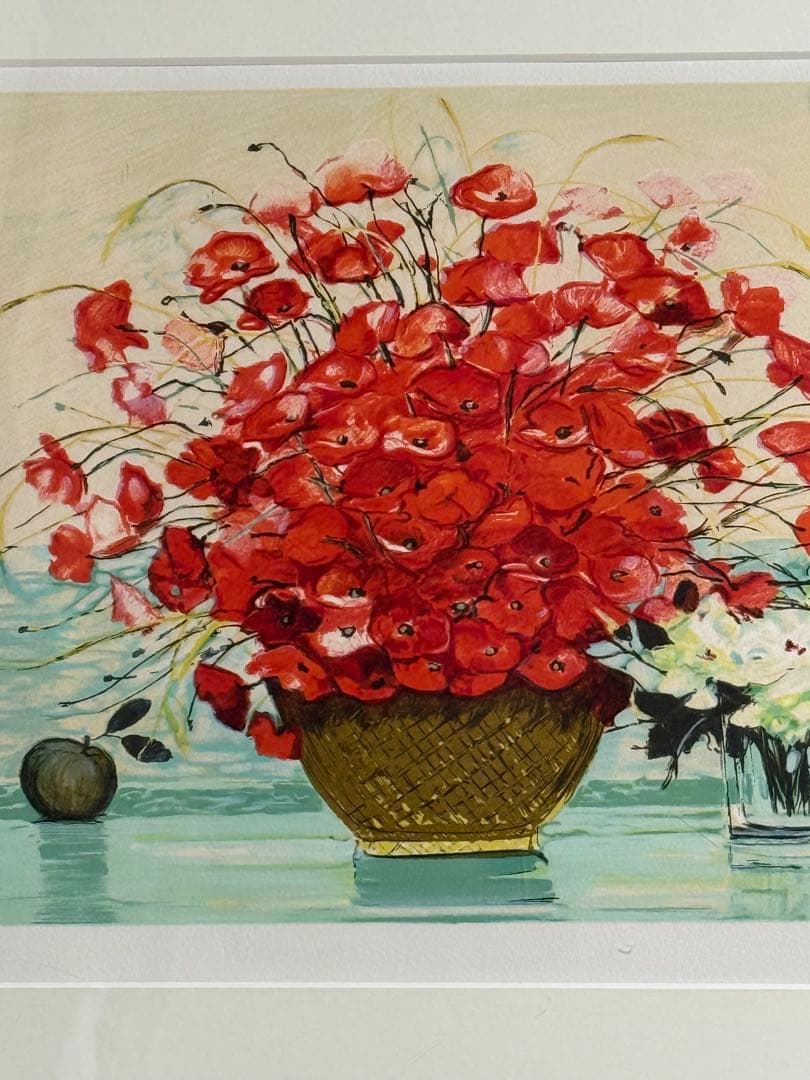 フランスの画家ミッシェル・アンリ【赤いブーケ】限定10/100 送料込み1020