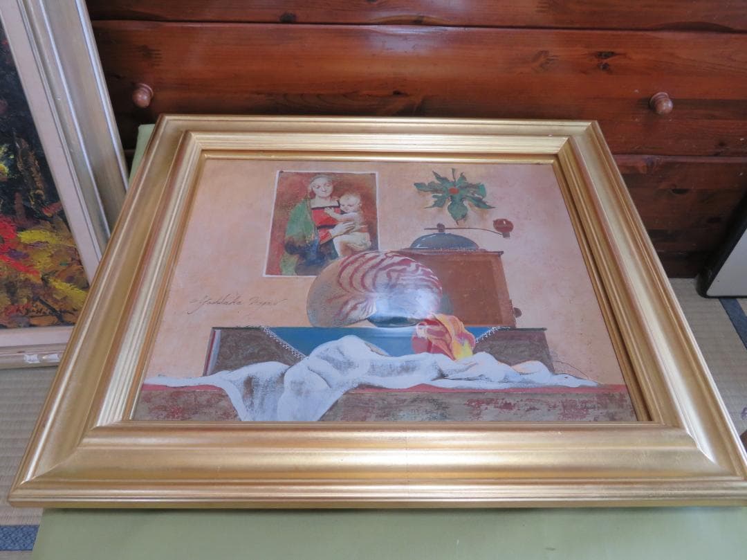 ◆　画家不明　「イコンのある風景（仮題）」　油彩　F8号 　◆