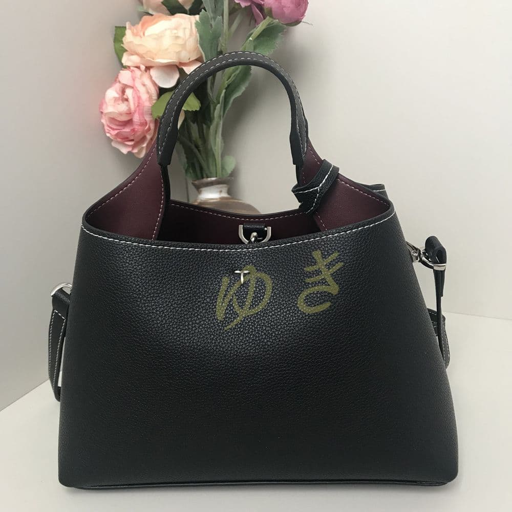 黒 レザー トートバッグ ショルダーバッグ