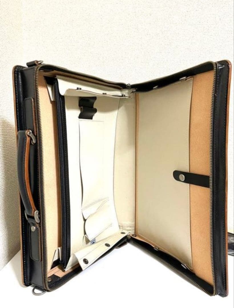 美品 青木鞄 コンプレックスガーデンズ 枯淡 ビジネス ブリーフケース Lサイズ