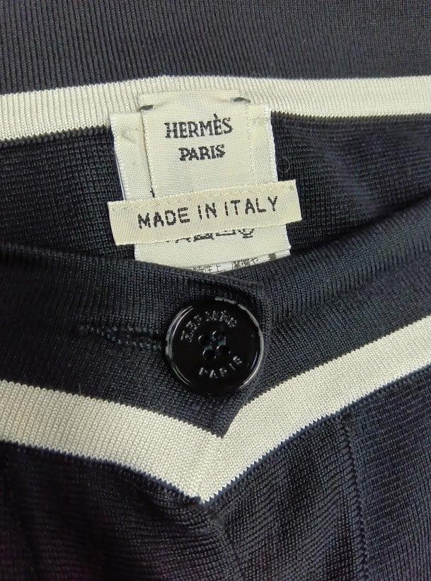 HERMES☆エルメス シルク カシミヤ ひざ丈 ニットスカート