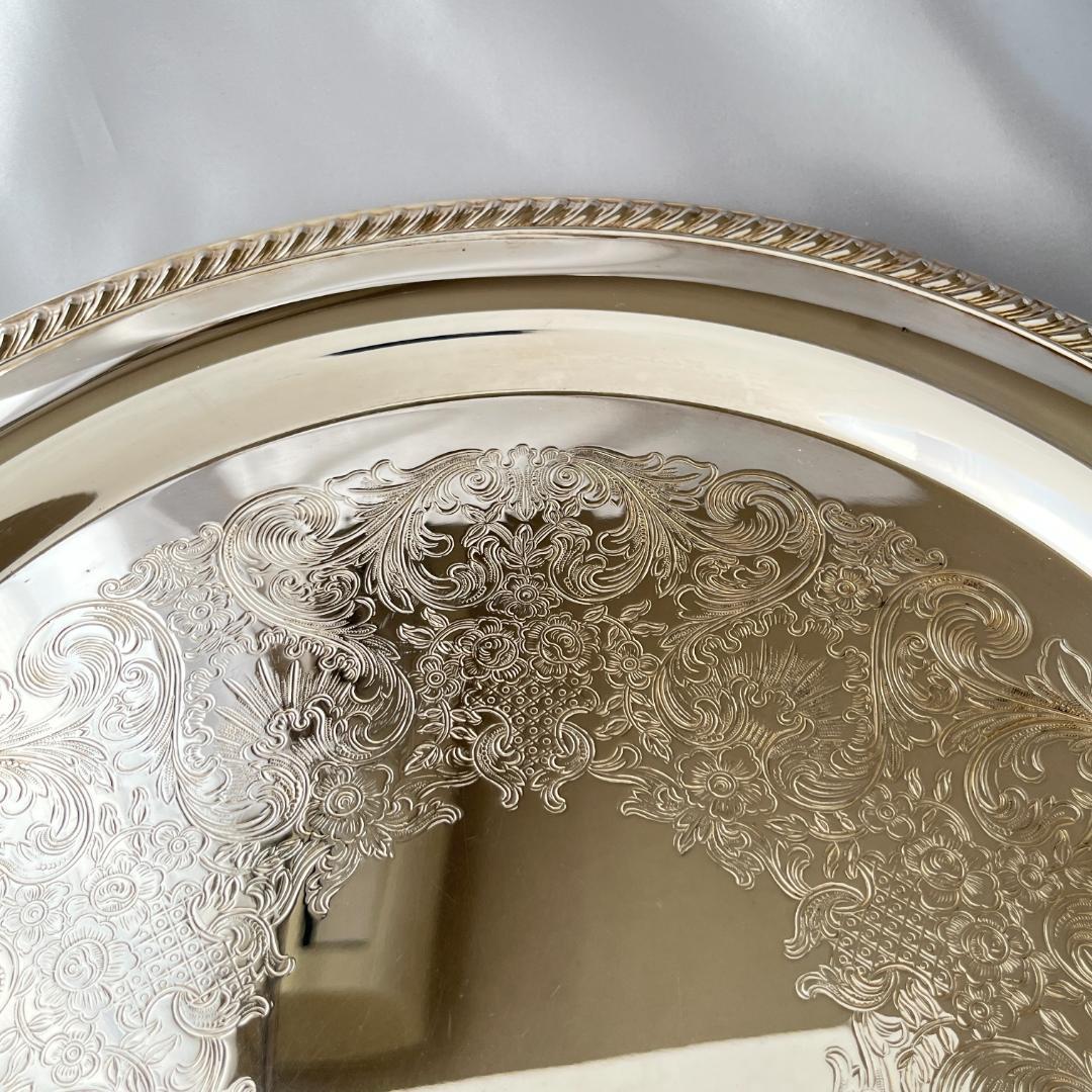 【INTERNATIONAL SILVER】ギャラリートレー 38cm