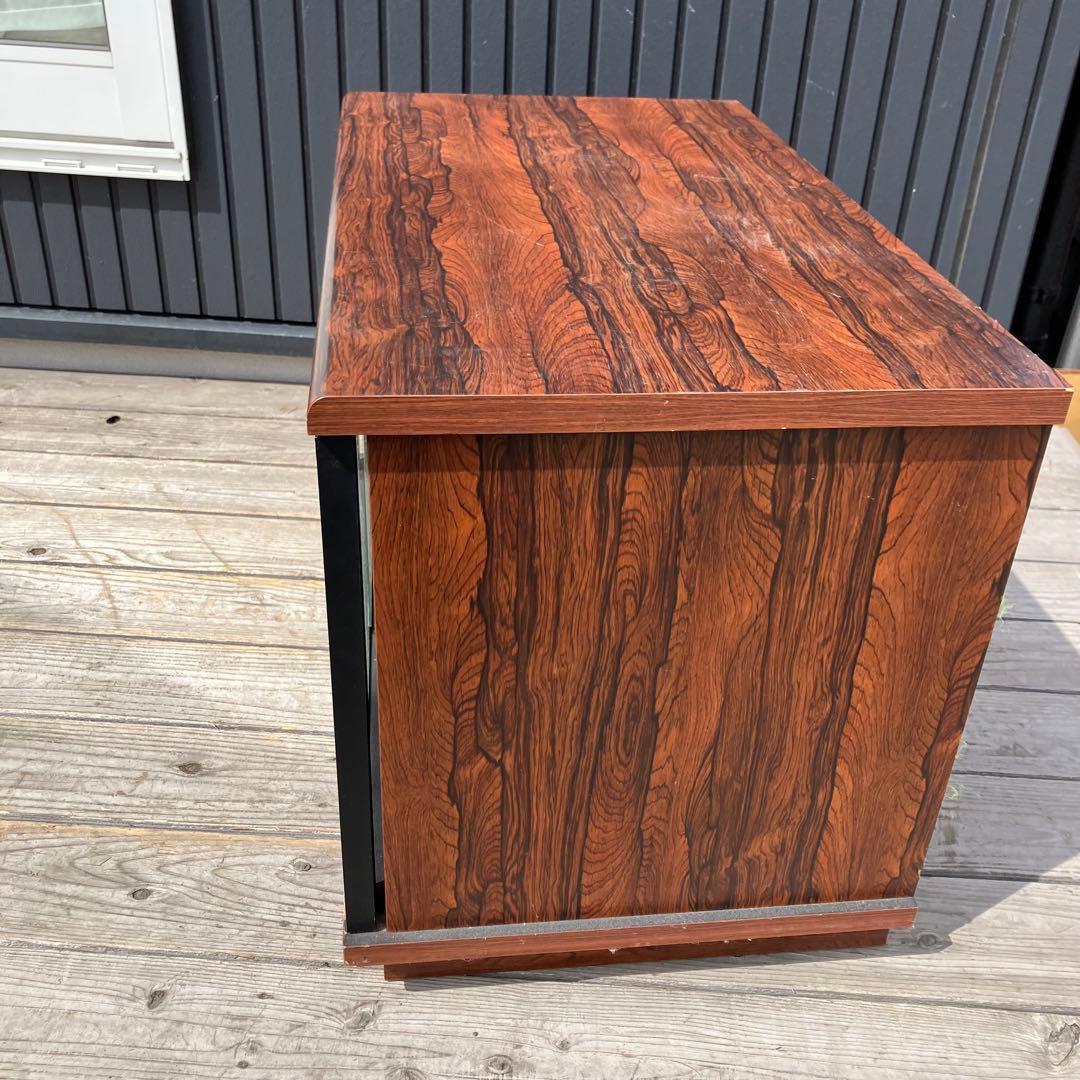 昭和レトロ ミッドセンチュリー 古家具 ガラス扉木製レコードラック キャビネット