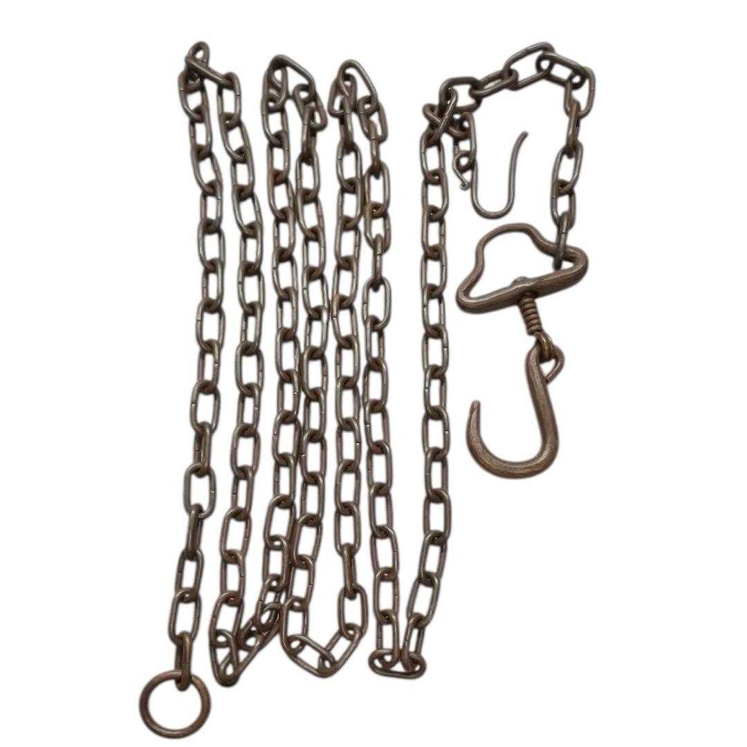 茶道具 釣釜道具一式 山本閑浄作 共箱・栞付 鎖約240cm