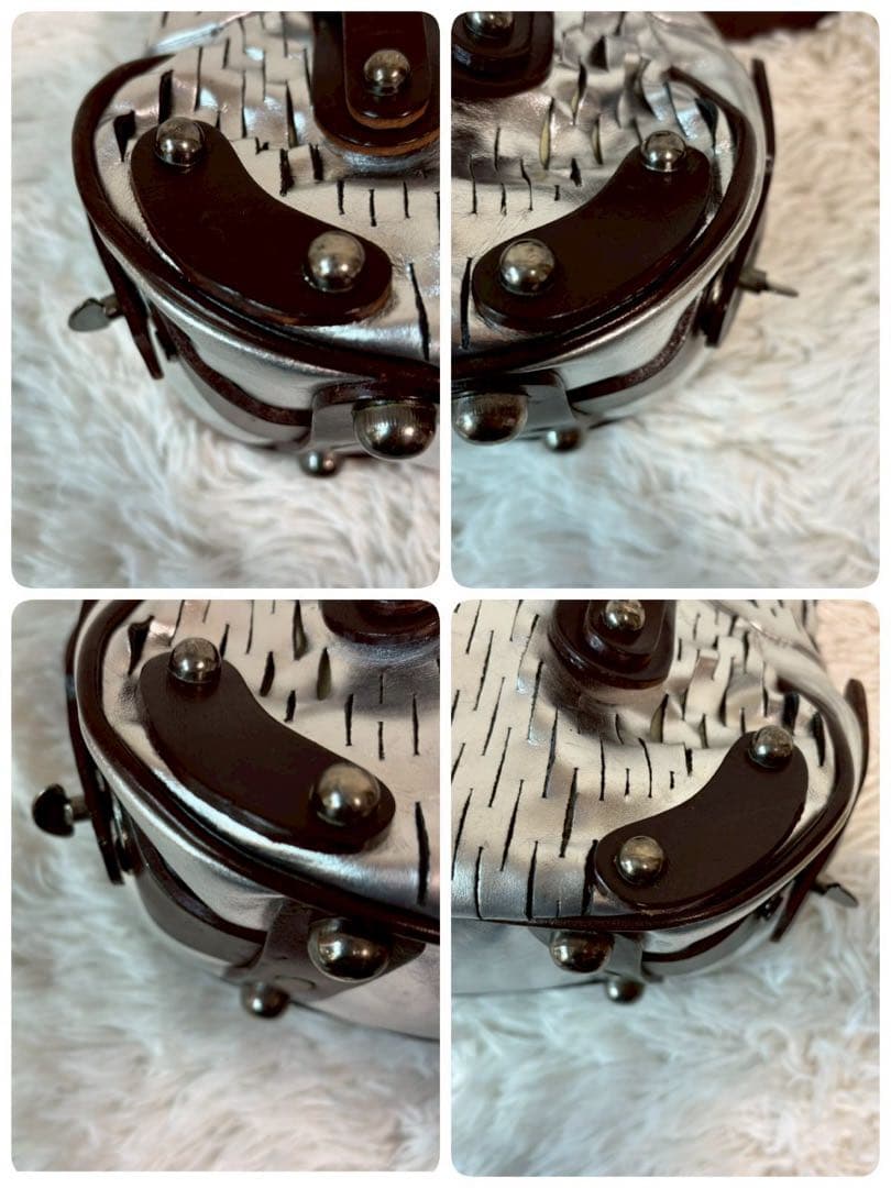 レア保存袋付✨ジャマンピュエッシュ パーティーバッグ メタリック 肩掛け レザー