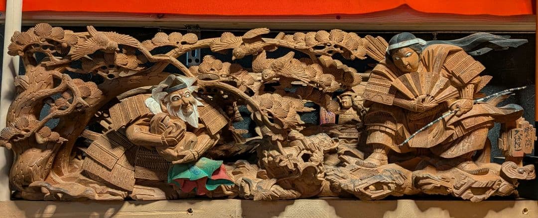 超絶技巧　淡路彫り　だんじり　山車　木彫　彫刻　欄間　馬　彫刻　家具　現状品