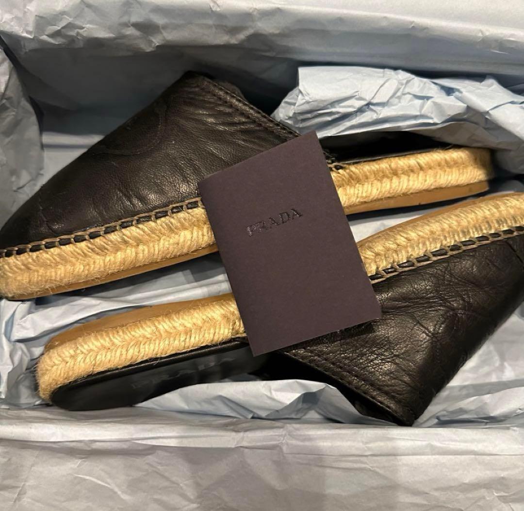 プラダのレザーエスパドリーユ⭐︎38サイズ