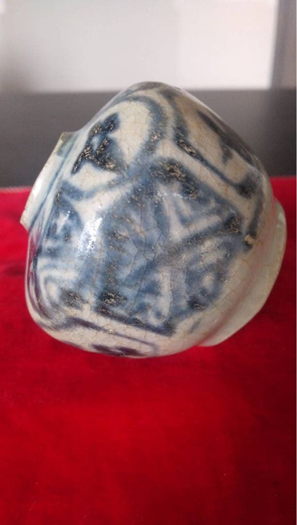 安南染付　古陶磁　中国美術　小壷　振り出し　一輪挿し