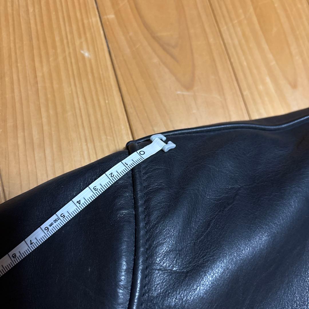 Supreme ブラックレザー シングルライダースジャケット M