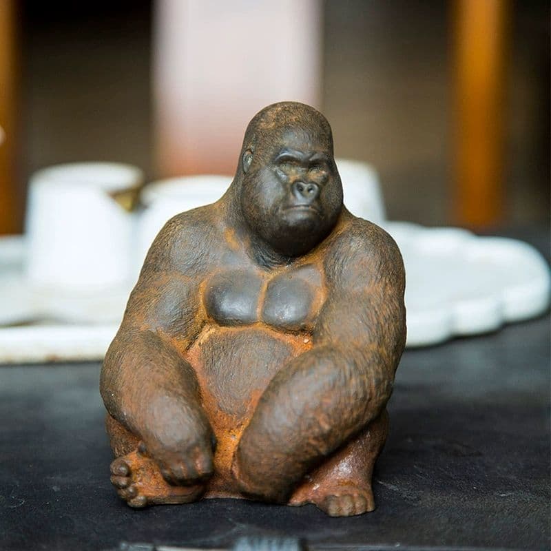ゴリラ動物 デスク書斎リビング 玄関お 茶台 装飾品 工芸品 置物
