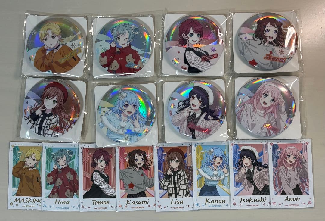 GIGO　バンドリ 缶バッジ　フォト風カード　全種類コンプ