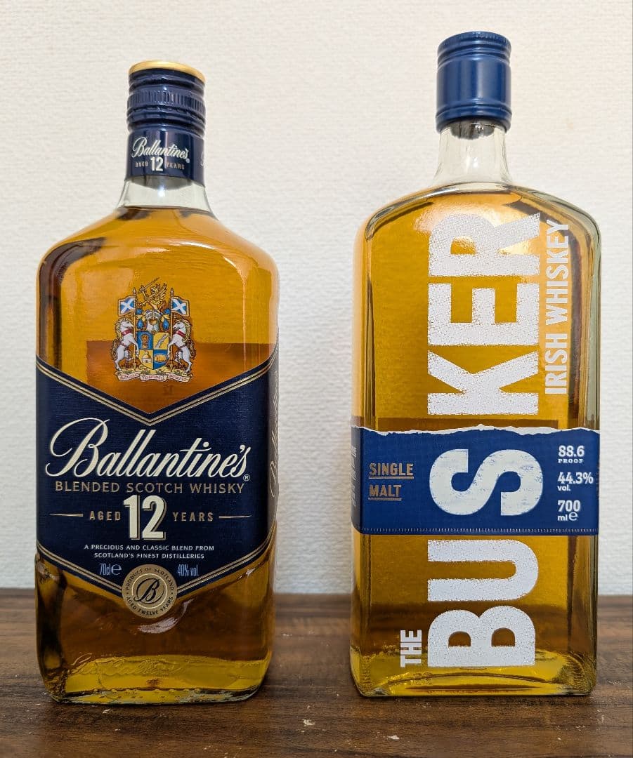 バランタイン 12年 & バスカーシングルモルト旧ラベルのセット