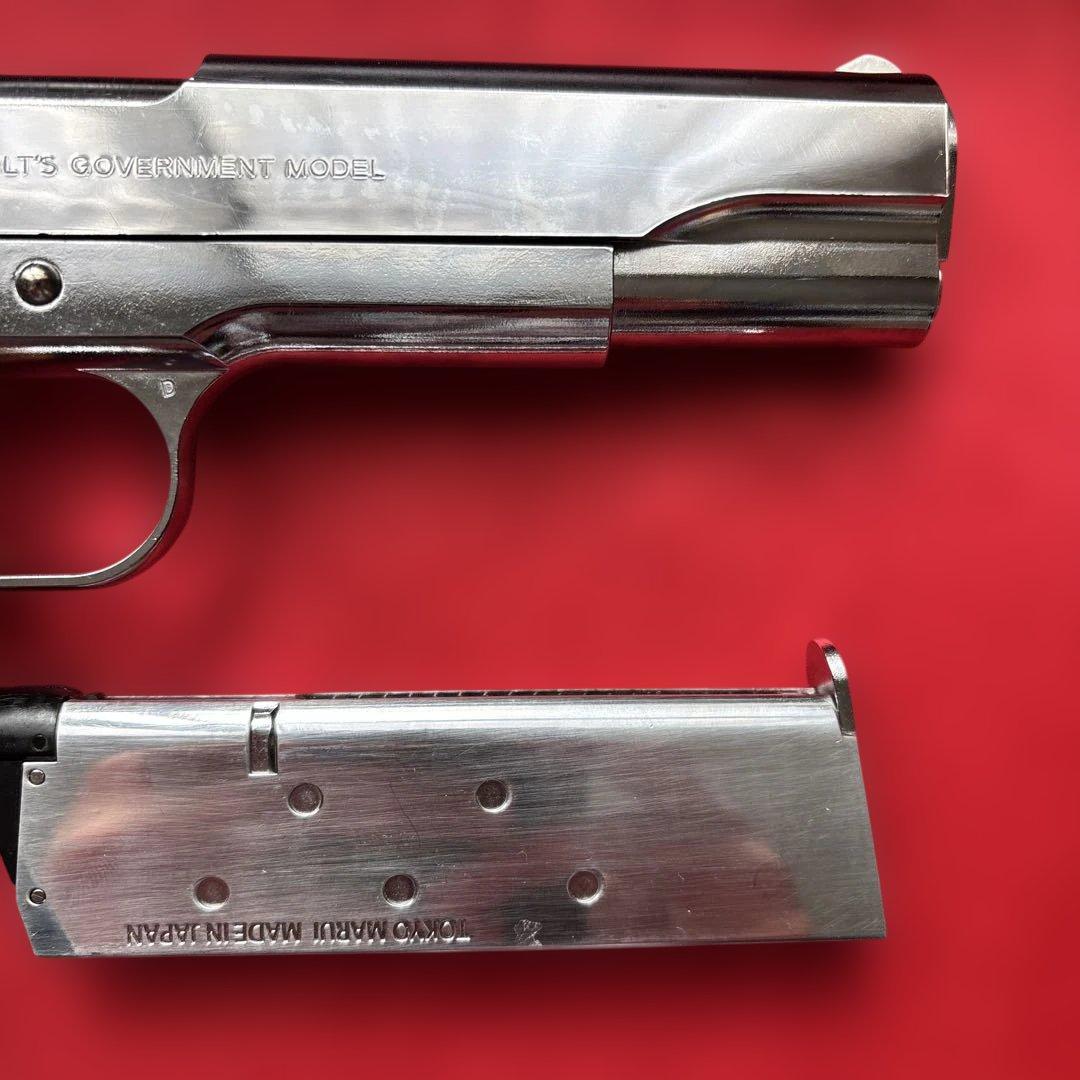 東京マルイ　豪華カスタム　コルトガバメント　S70 ニッケルフィニッシュ　木製