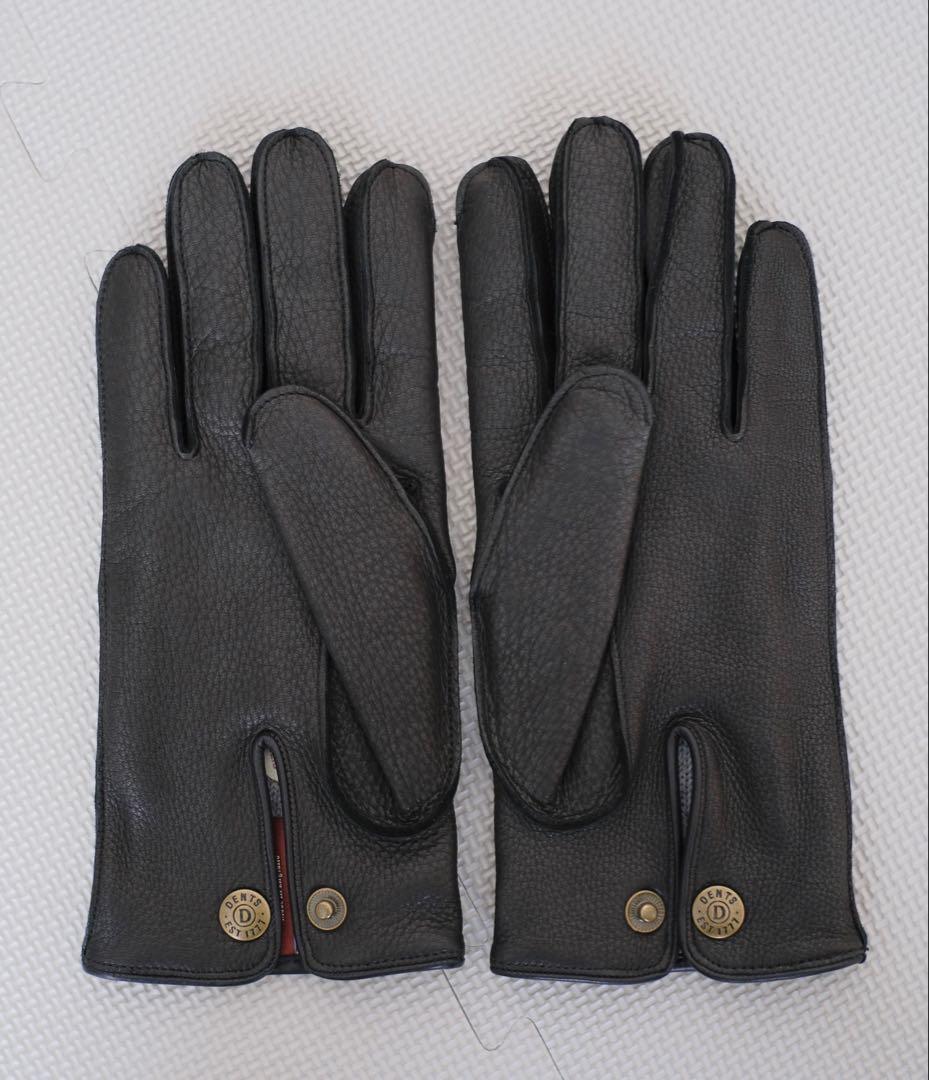 新品同様 DENTS 手袋 ディアスキン ブラック サイズ8