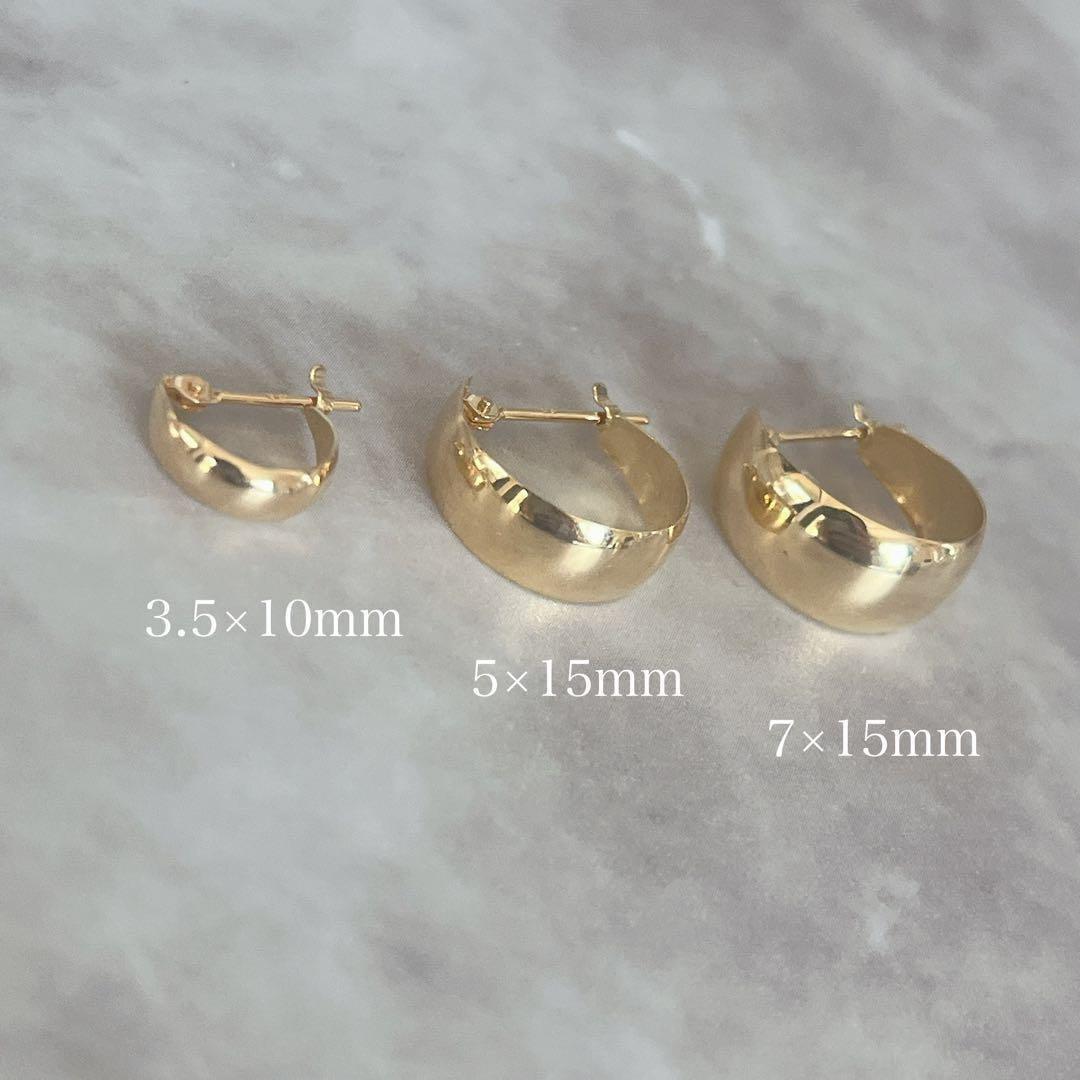 【34新品未使用】 月甲 K18YG ピアス フープピアス 刻印あり