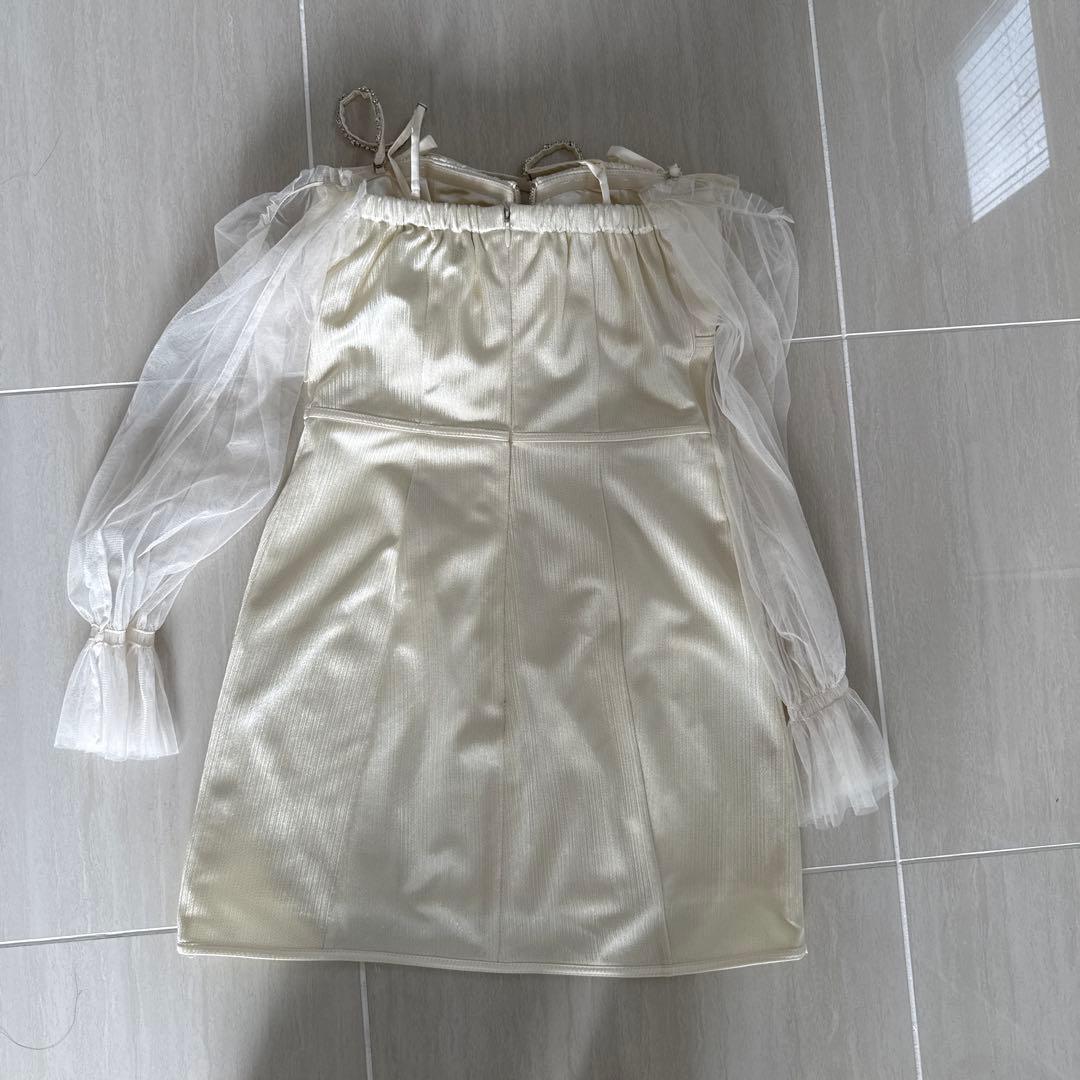 ROBE de FLEURS アイボリー ボディコンドレス S