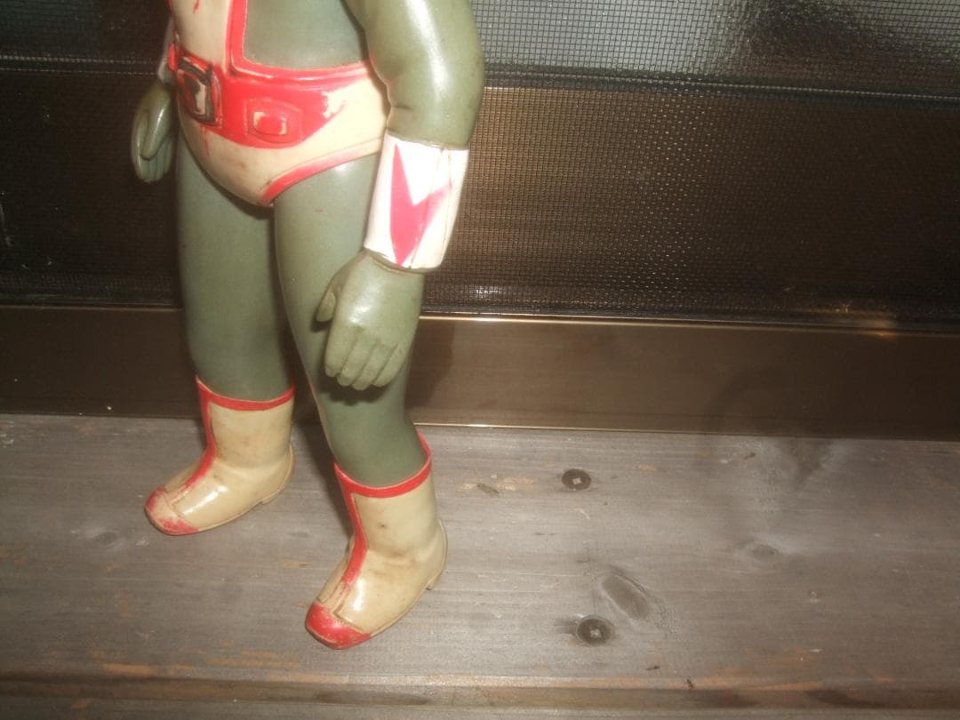 当時物★TBS・旧バンダイ・シルバー仮面★面取り・ソフビ・25㎝