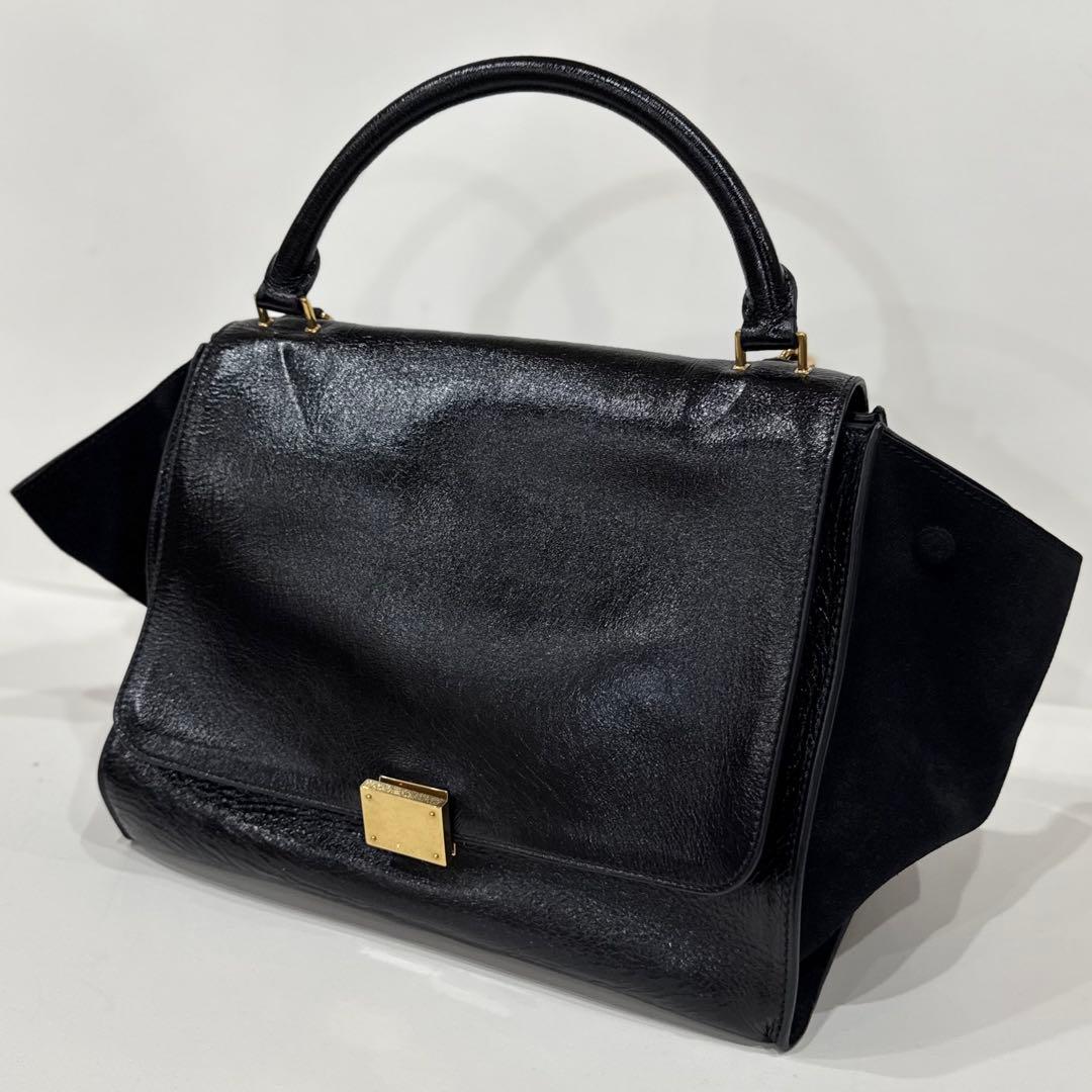 【限定特価】ショルダーバッグセリーヌ 2WAYハンドバッグトラペーズ　ブラック
