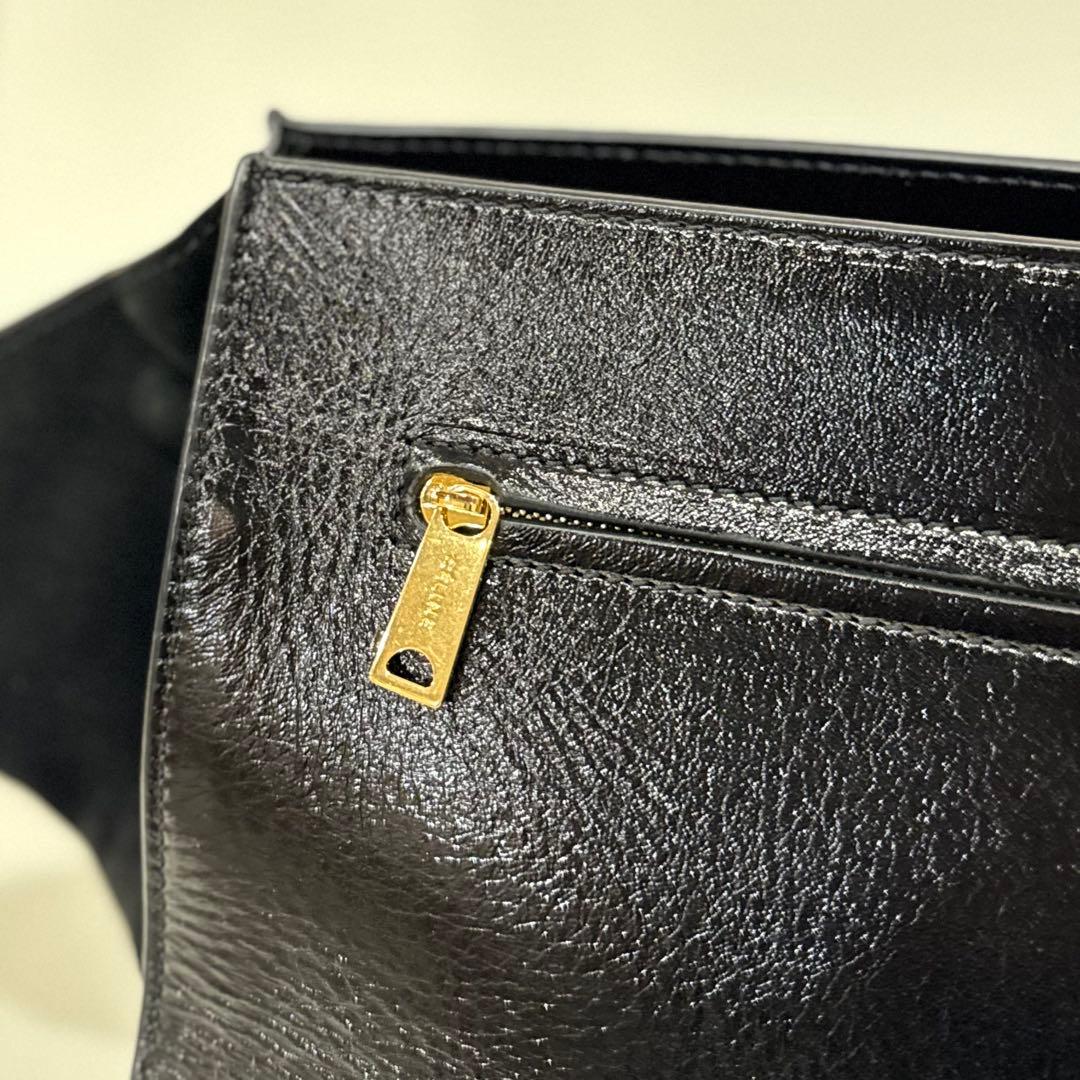 【限定特価】ショルダーバッグセリーヌ 2WAYハンドバッグトラペーズ　ブラック