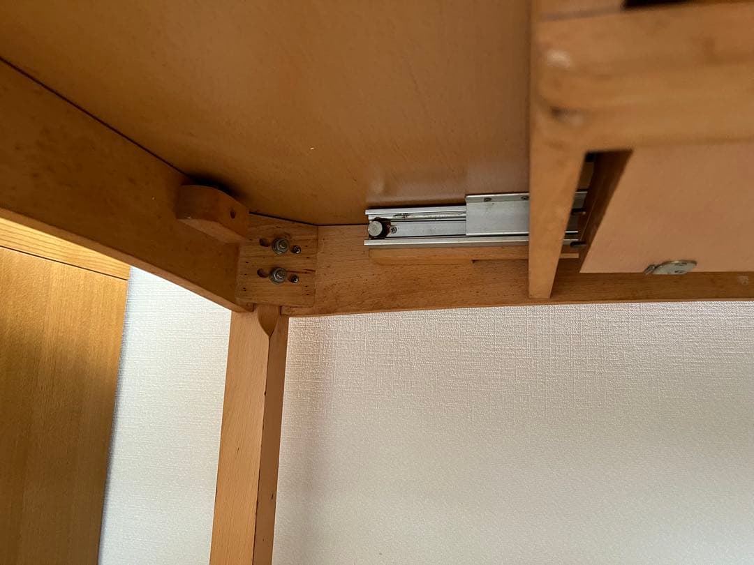 大塚家具　ダイニングテーブル　伸縮ガラストップ　木製ナチュラル