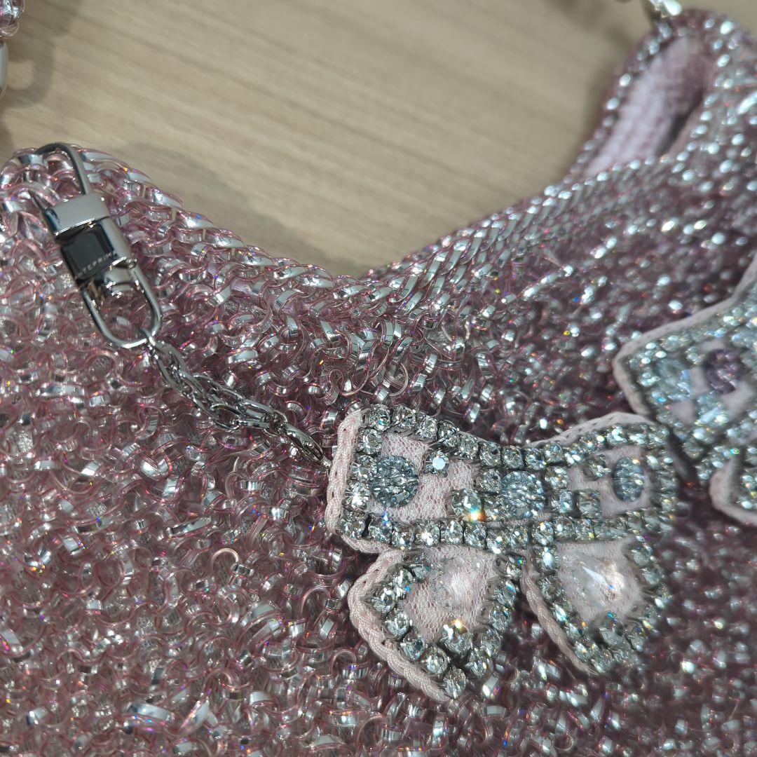 アンテプリマ　ワンショルダー　ワイヤーバッグ　ピンク　チャーム付き　2WAY