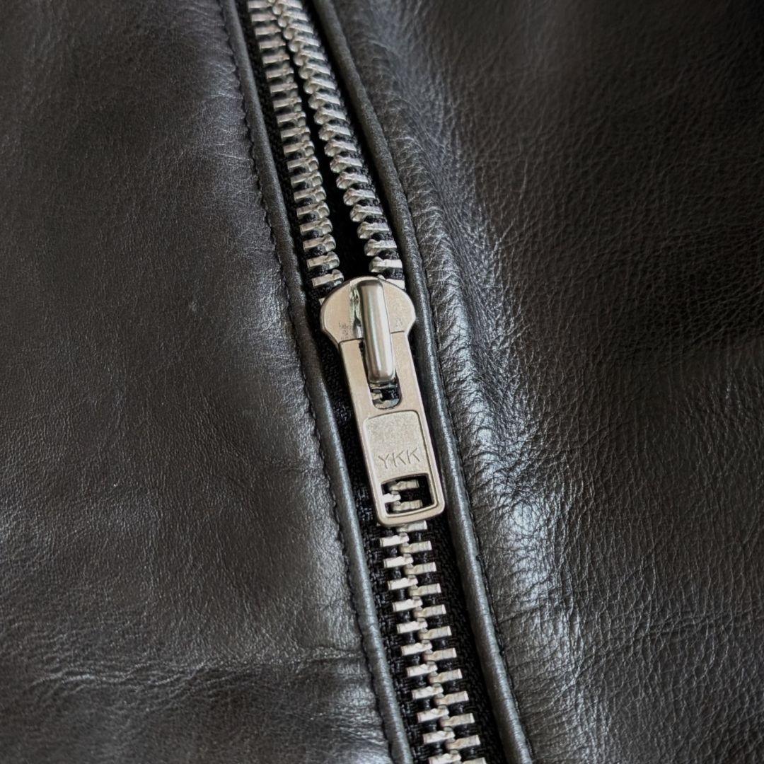 バークボックス 裏キルティング レザー ライダースジャケット 38 ブラック