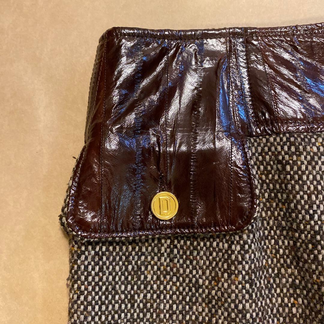 D&G ブラウン系ツイードタイトスカート