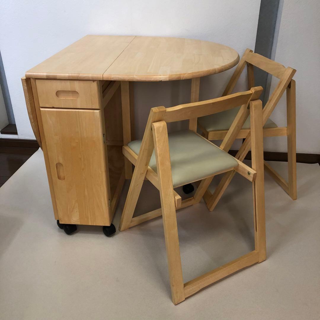 バタフライテーブル 折り畳み ダイニングセットテーブル ゲートレッグテーブル