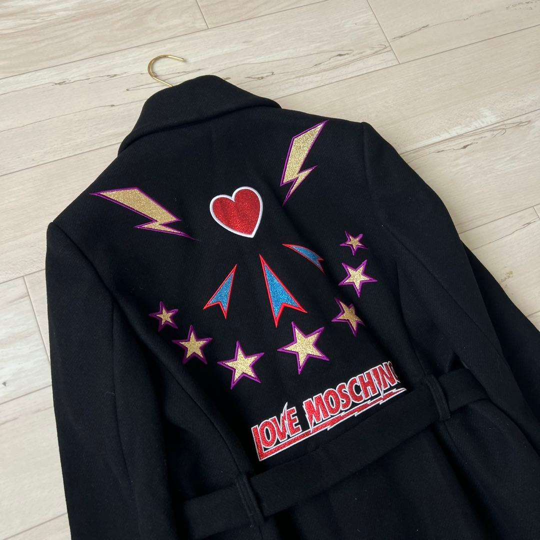 LOVE MOSCHINO ラブモスキーノ ベルテッドコート　着丈116cm