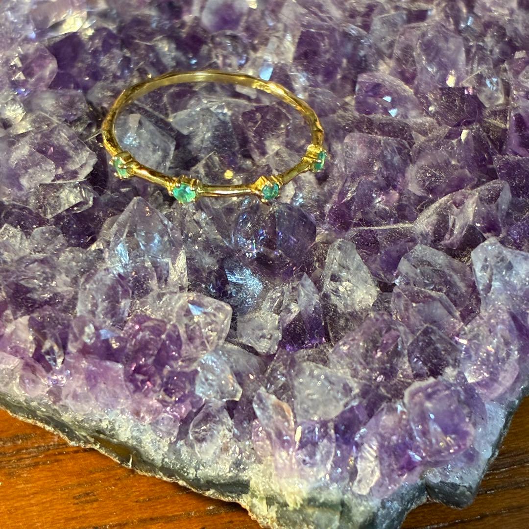 パライバトルマリン 4石リング　8号　K18