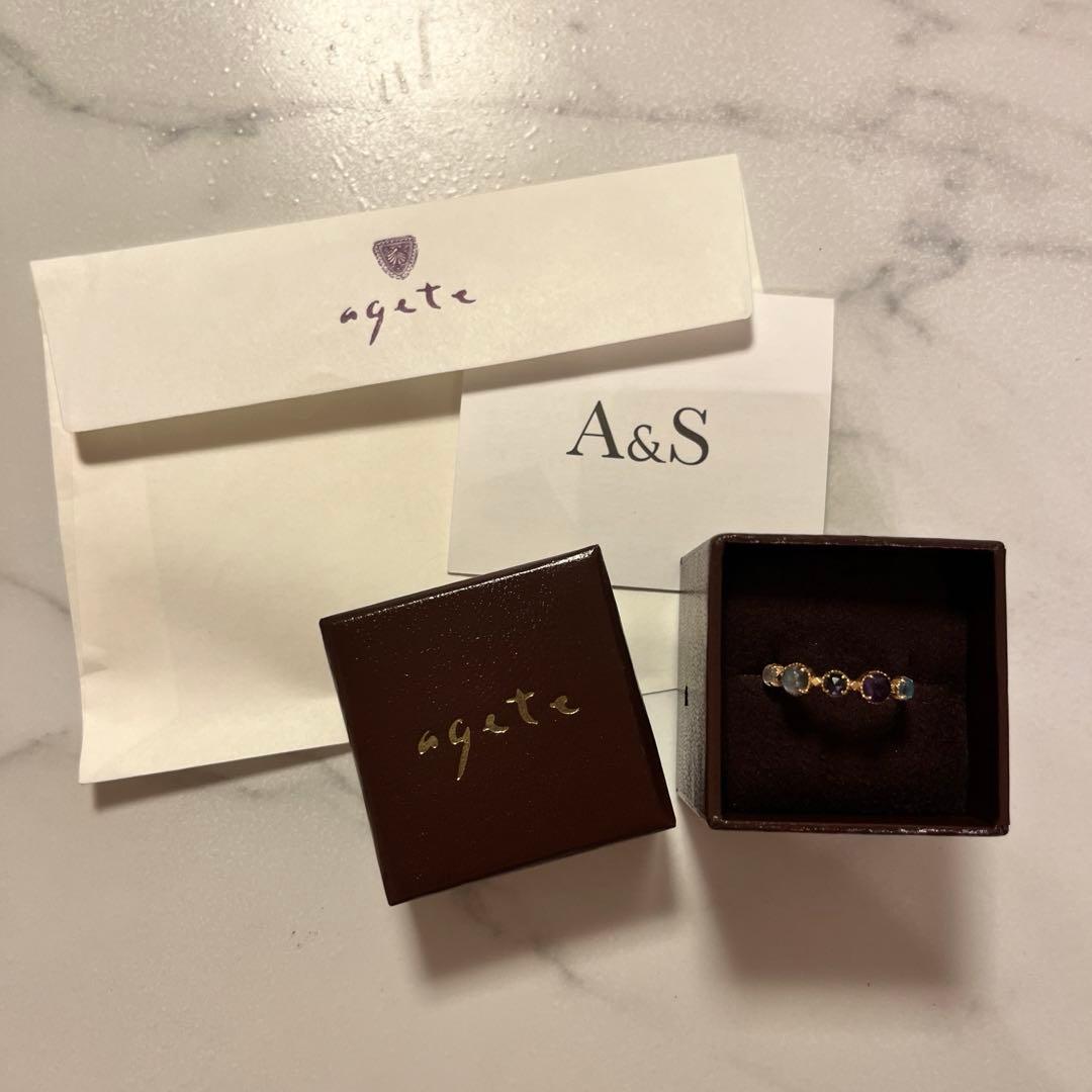 【未着用】agete アガット K10マルチストーンリング