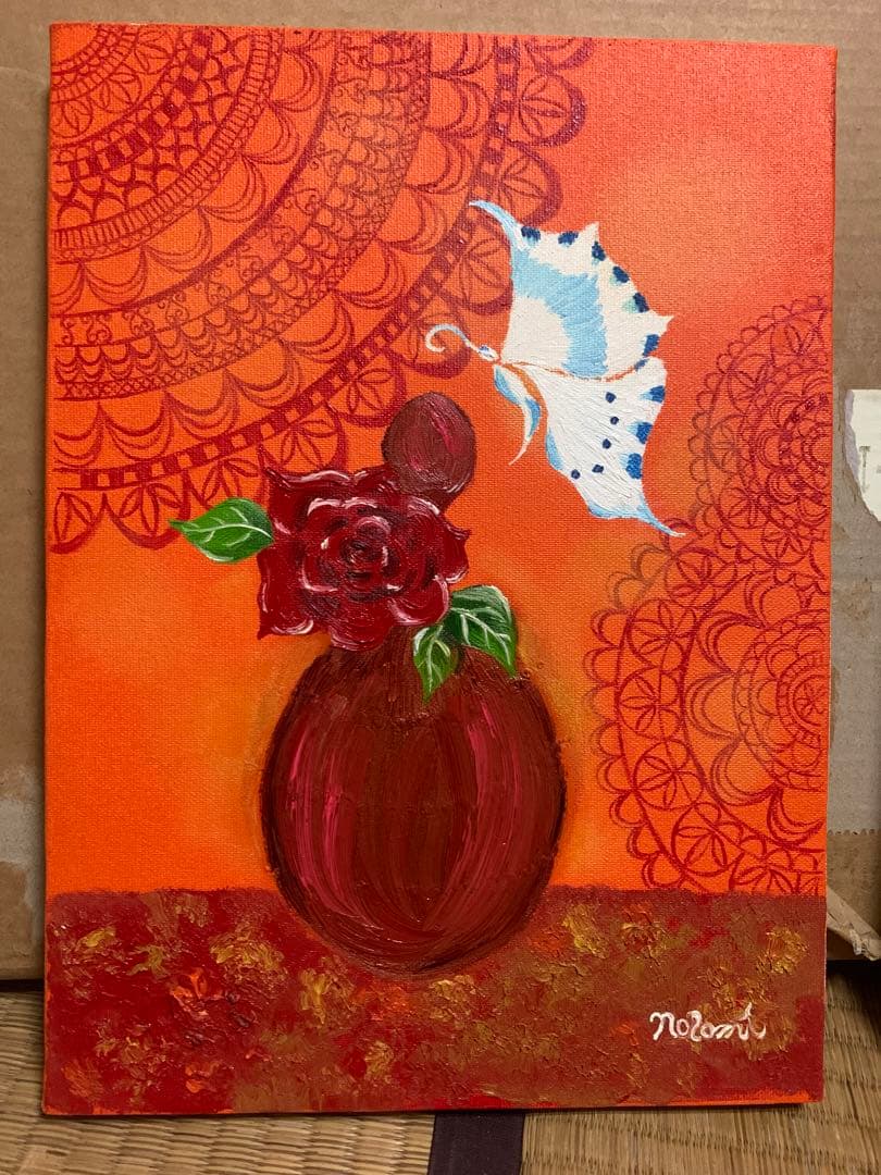 ≪国美協≫橋本のぞみ、『バラ』、油彩画