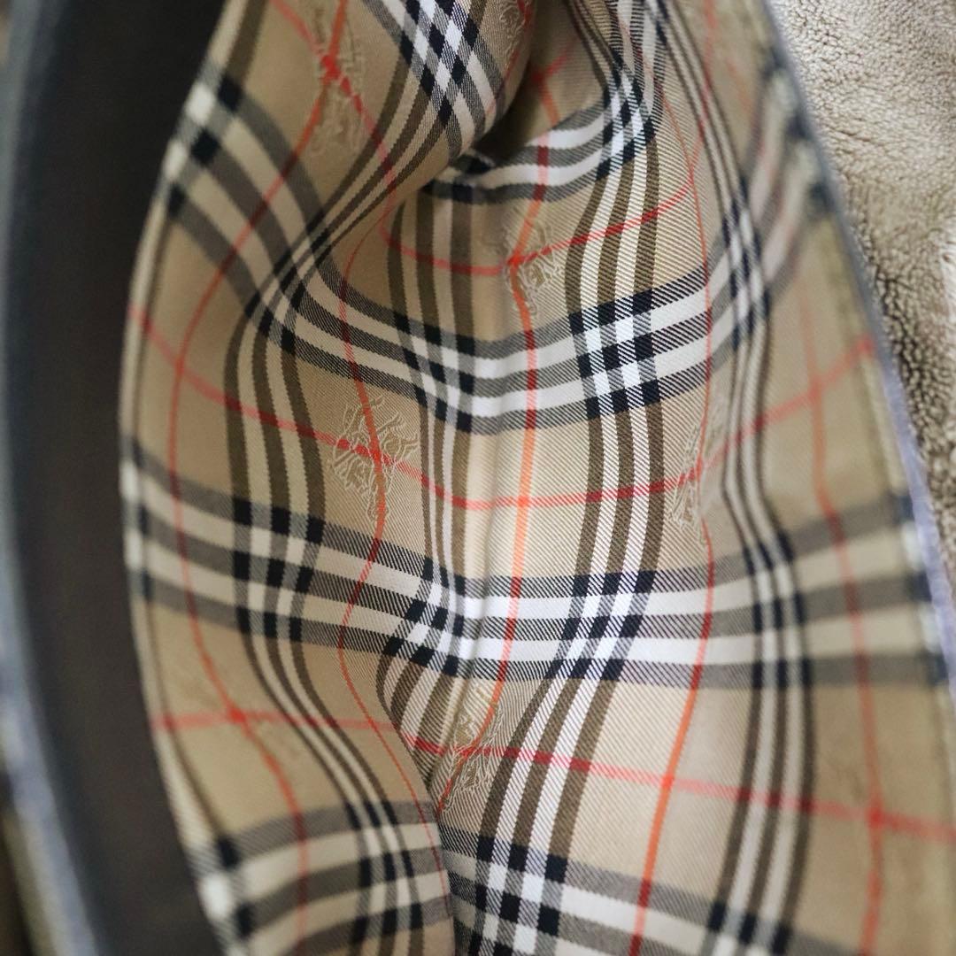 BURBERRY バーバリーズ ショルダーバッグ シボ革レザー ノバチェック黒