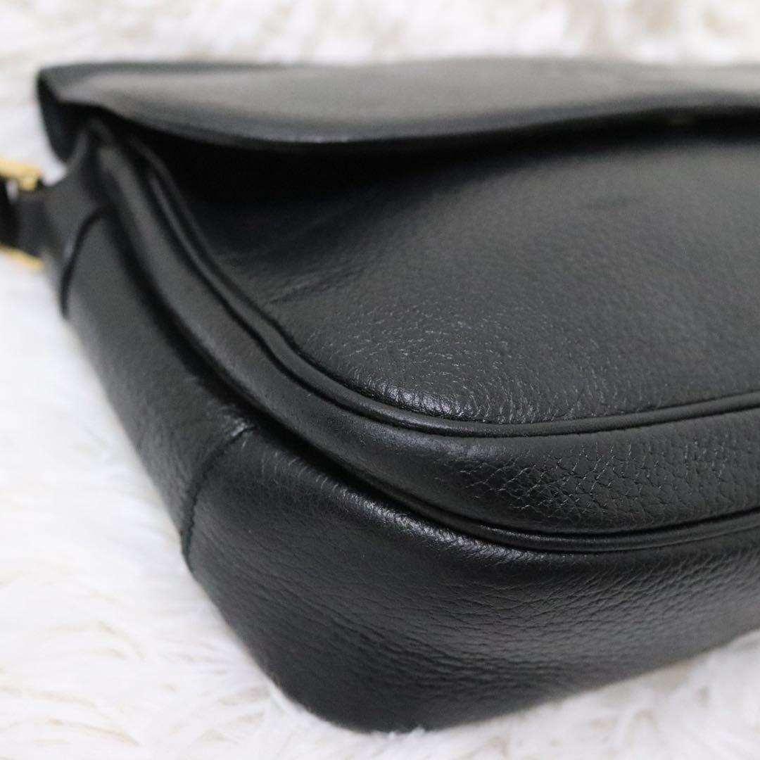 BURBERRY バーバリーズ ショルダーバッグ シボ革レザー ノバチェック黒