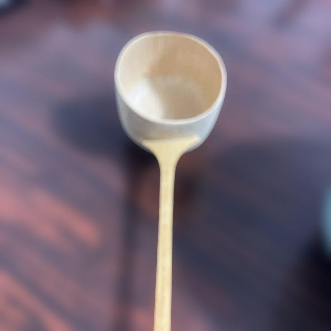 (1-135)青磁 飛青磁 陶器 茶道具セット風炉用柄杓付き