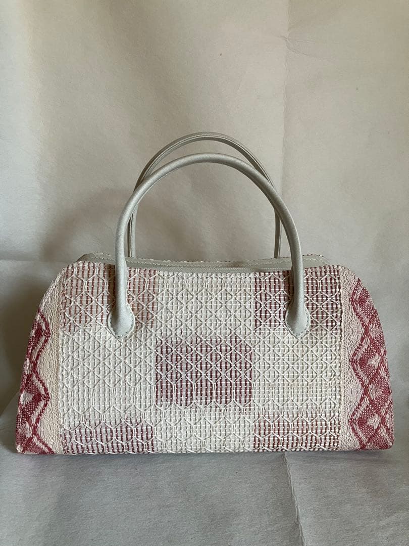新品◇正絹 春夏 和装バッグ 羅＋レース 西陣 夏帯