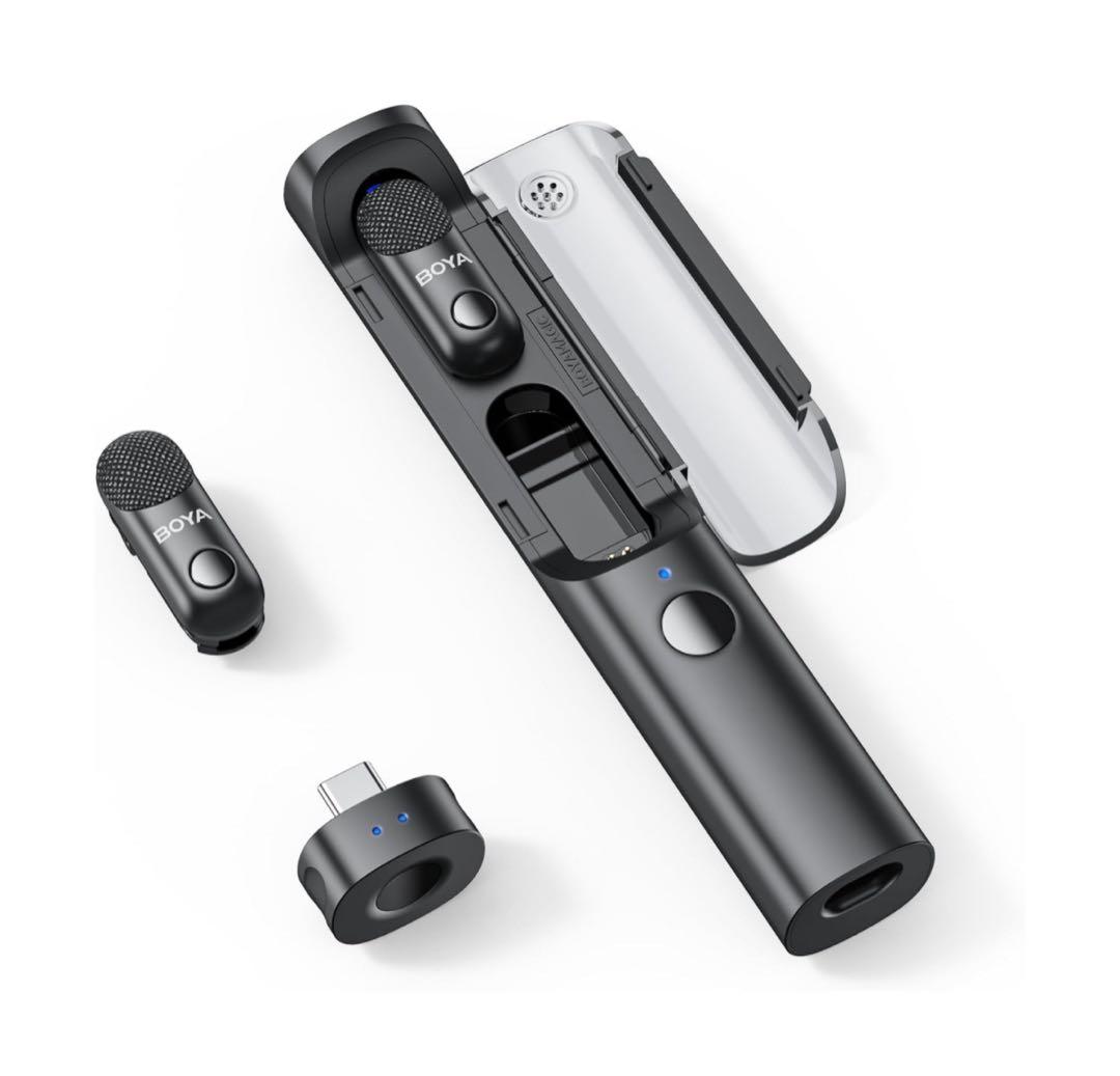 BOYA Magicワイヤレス ピンマイク 無線マイク iPhone TypeC