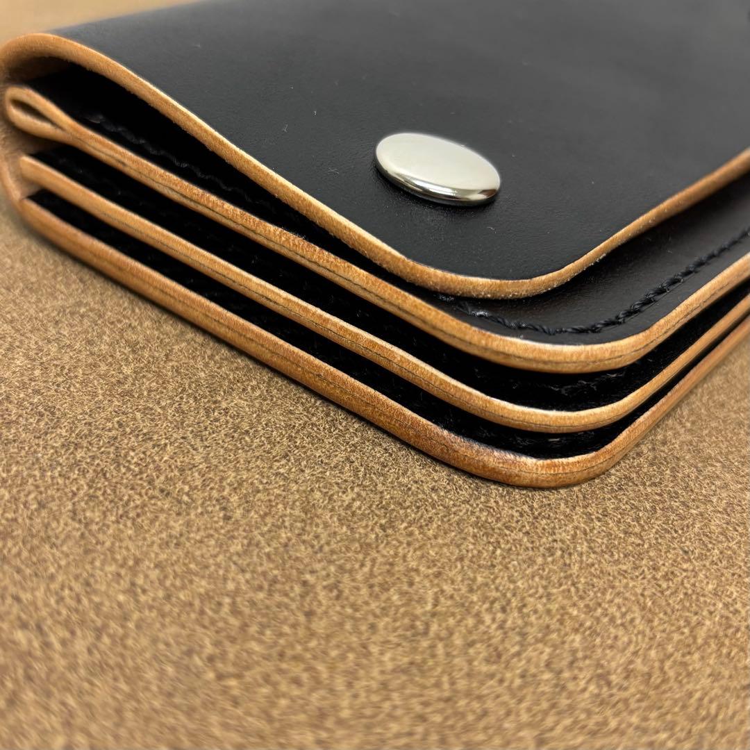 【FT】ホースハイド　トラッカーウォレット　ミドル　黒　茶心　3層　al