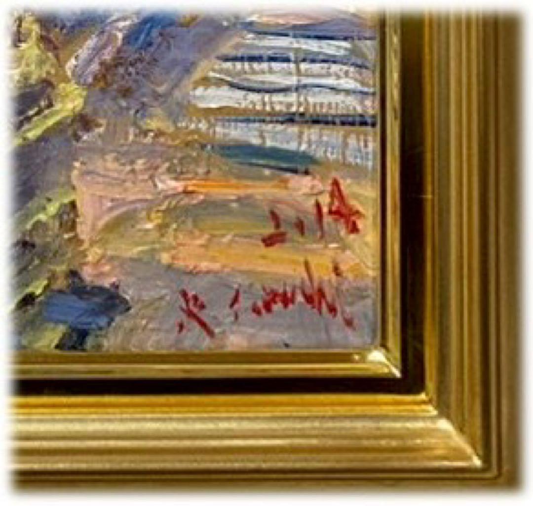 田渕隆三『なにわ橋』油彩F6 直筆サイン 額装