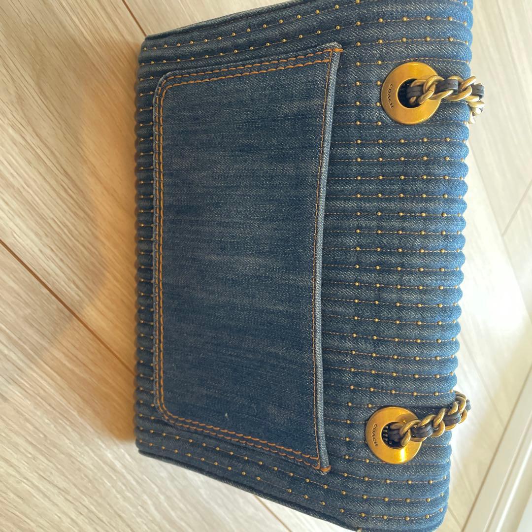 brandcrate　　coach デニム ショルダーバッグ 花型ボタン