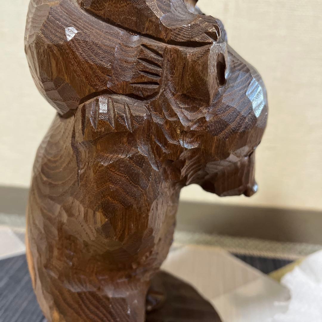 北海道　東栄民芸社　木製　木彫り　熊　おんぶ　肩車　彫刻　民藝　クマ　レトロ