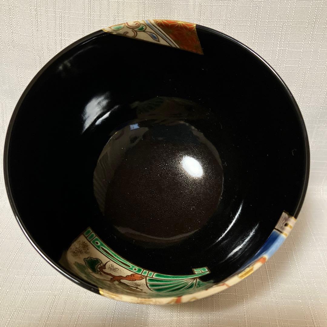 茶道具　高橋道八　黒釉『扇面』　茶盌