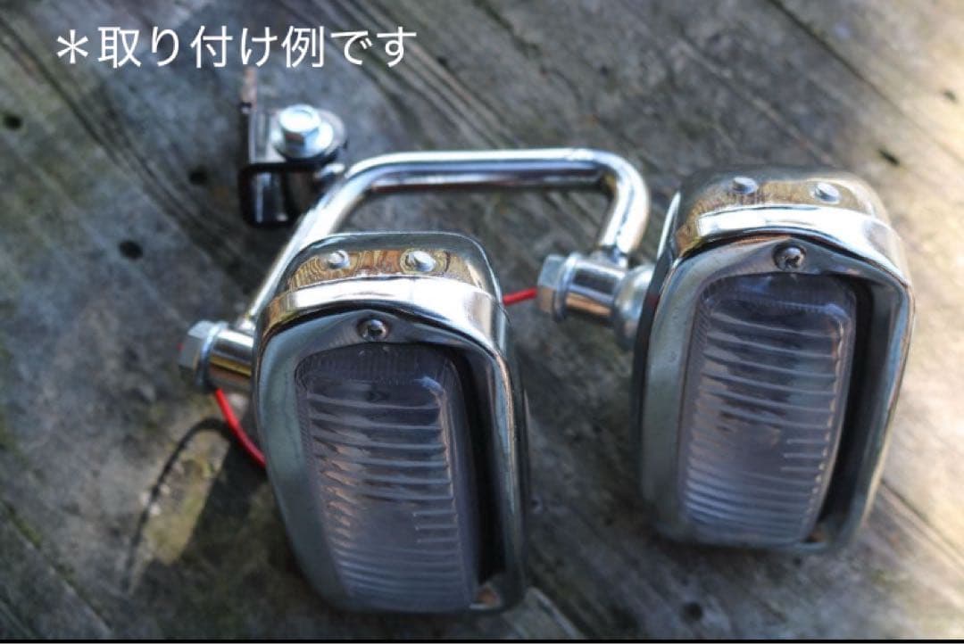 【新品未使用】 ダブル　ヘッドライト　専用ステー付き　チョッパー　ハーレー