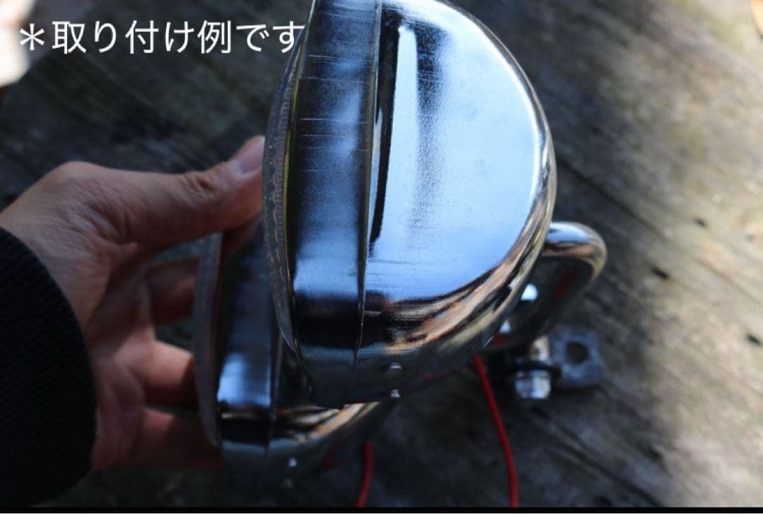 【新品未使用】 ダブル　ヘッドライト　専用ステー付き　チョッパー　ハーレー