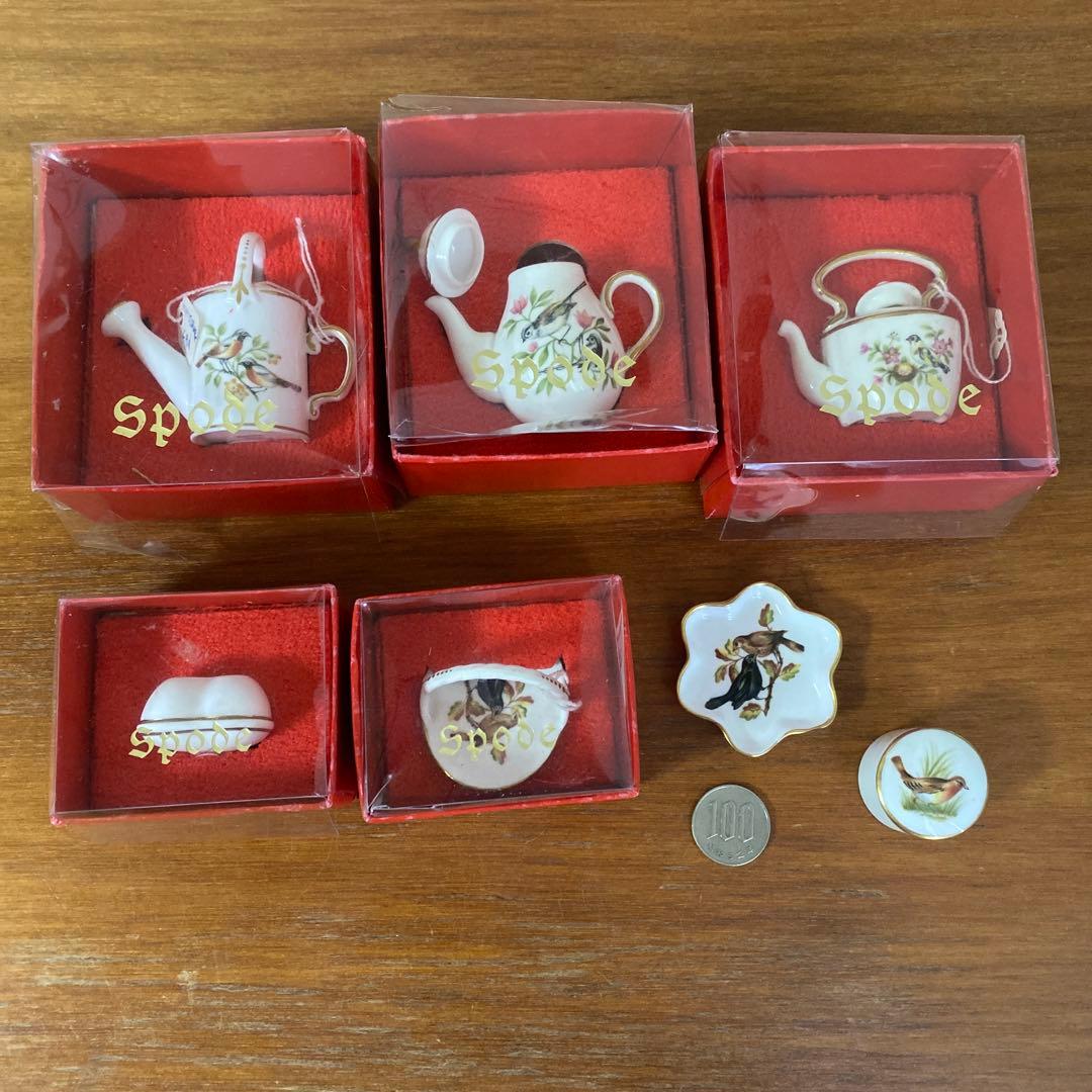 英国　スポード バード　野鳥　ミニチュア　ロビン　6点セット　箱無し
