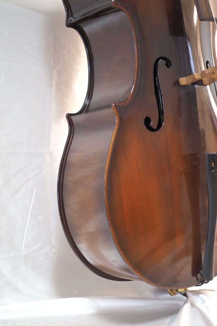 メーカー不明 チェロ 4/4 虎杢 弓 ソフトケース付き