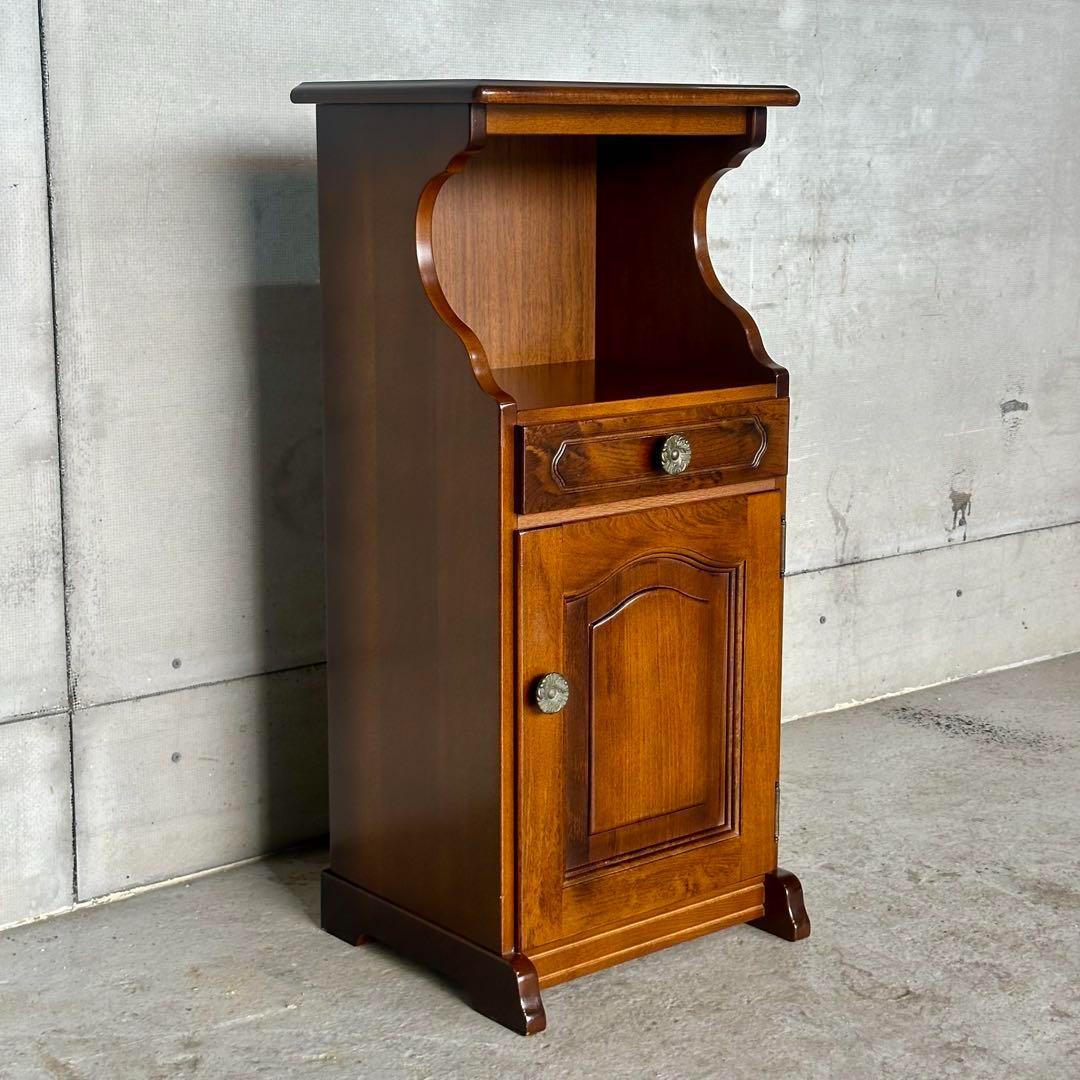 ✿Karimoku✿カリモク コロニアル 花台 収納棚 レトロモダン家具