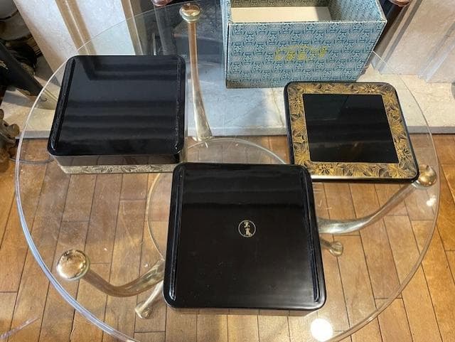 漆器 重箱 3段 花模様