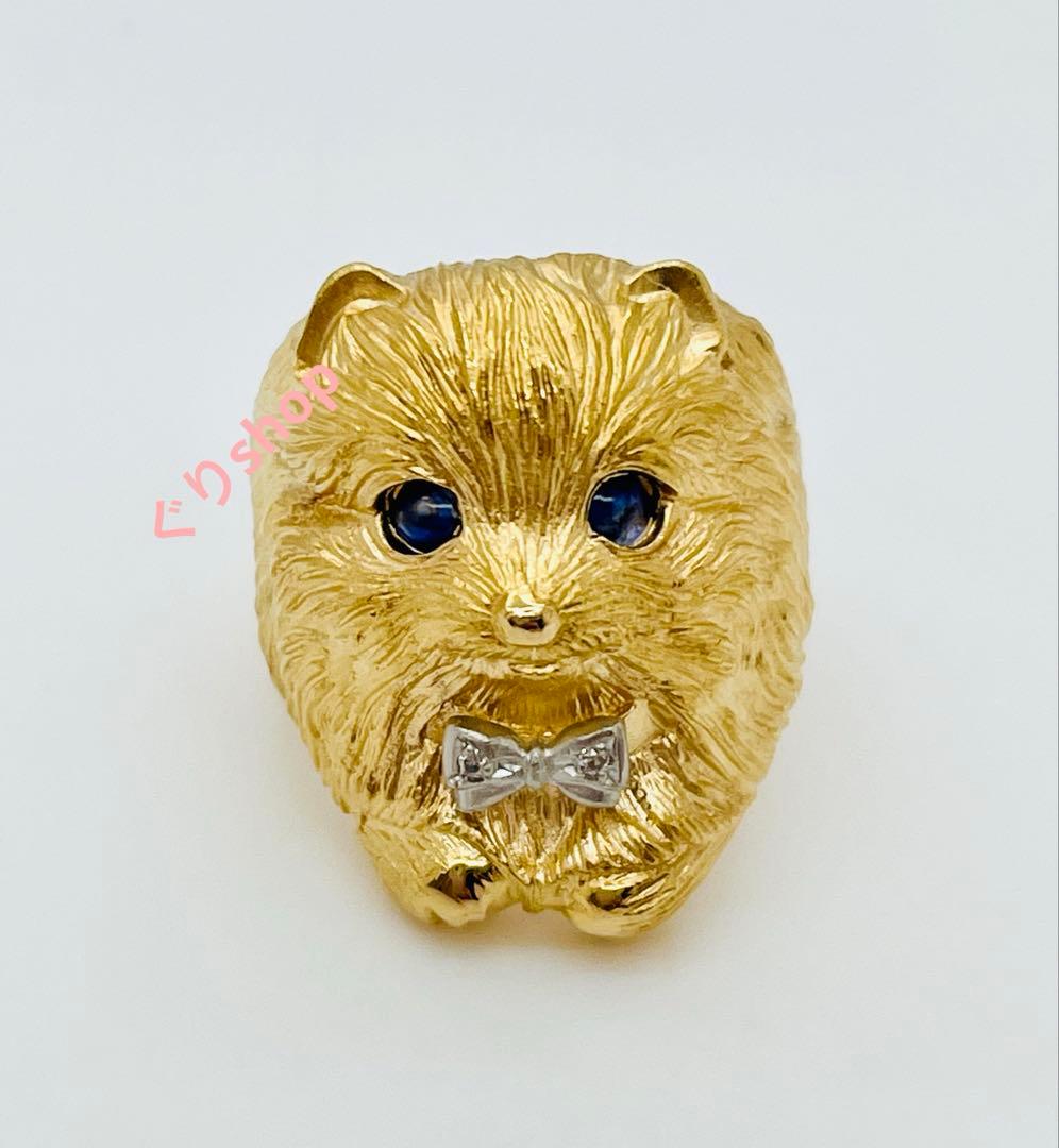 k18 犬 モチーフ リング