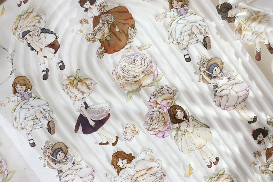 小白家文創《漫花飘》海外マスキングテープ　マステ 【1811】